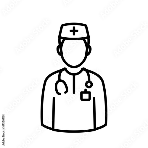 Medical nurse with transparent background