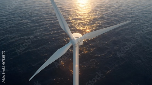 Renewable Energy Wind Turbine on Water