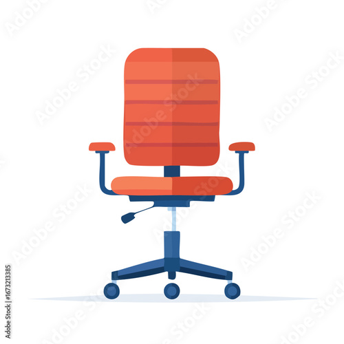 Modern Orange Office Chair, Front View