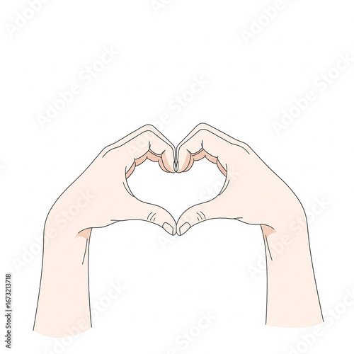A simple and clean vector illustration of two hands forming a heart shape. This scalable image is perfect for representing love copy