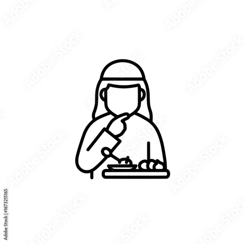 Woman eating food with transparent background