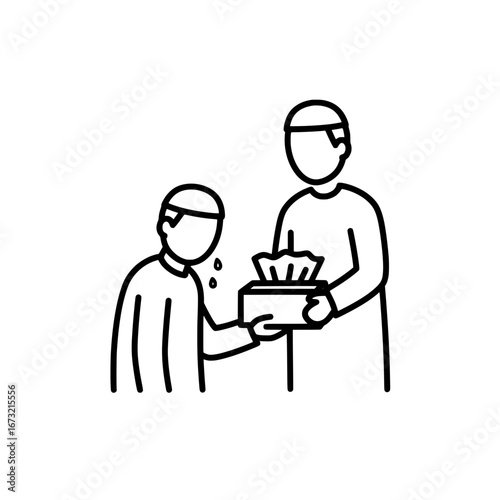 Doctor giving prescription to patient with transparent background