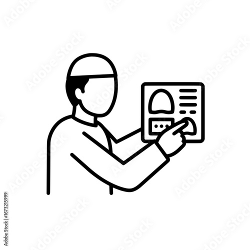 Doctor examining x-ray with transparent background