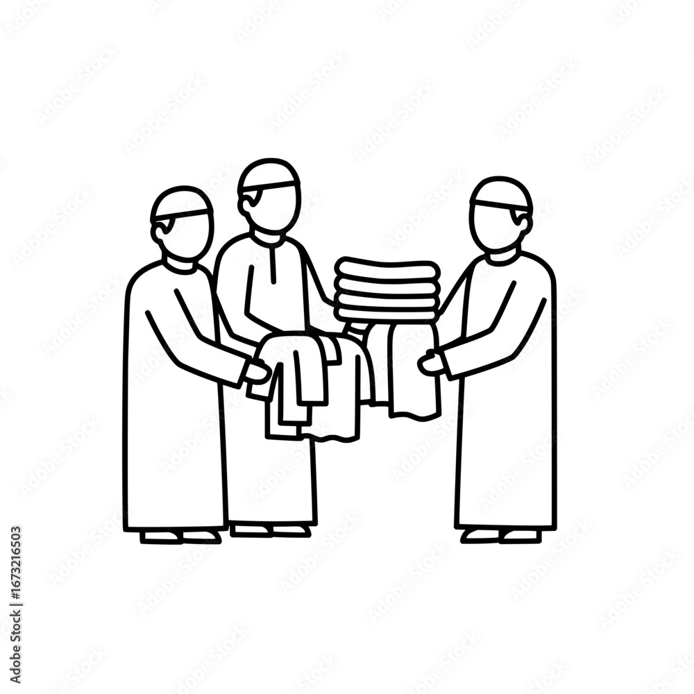 Obraz premium People holding clothes with transparent background