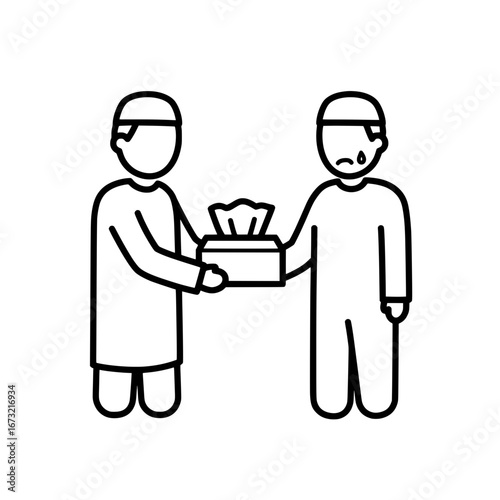 Medical volunteer giving a gift with transparent background