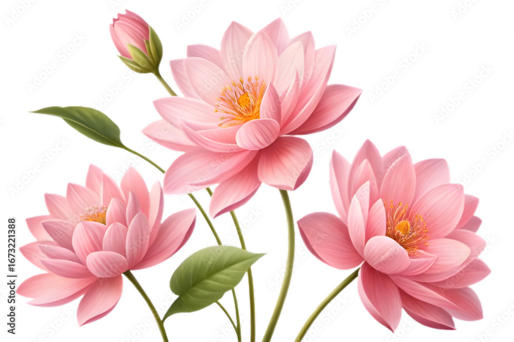 Obraz premium A stunning pink lotus flower with delicate petals blossoms in a serene garden