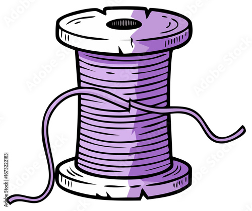 Spool of thread vector illustration, sewing equipment, haberdashery