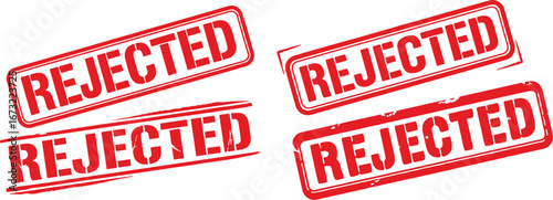 Four red rejected stamps on white background