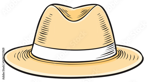 Illustration of a fedora hat, artistic style