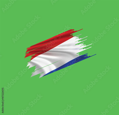Netherlands flag brush effect 