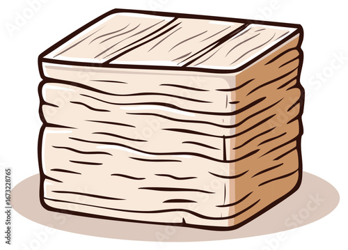 Pile of Cream Colored Wrapped Packages Ready for Shipping or Delivery Cartoon Illustration