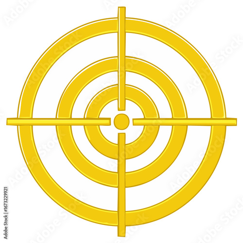 Golden target with crosshairs illustration symbolizing aim, accuracy, and focus