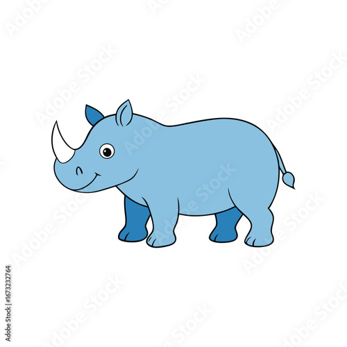 rhino walking on white background.eps