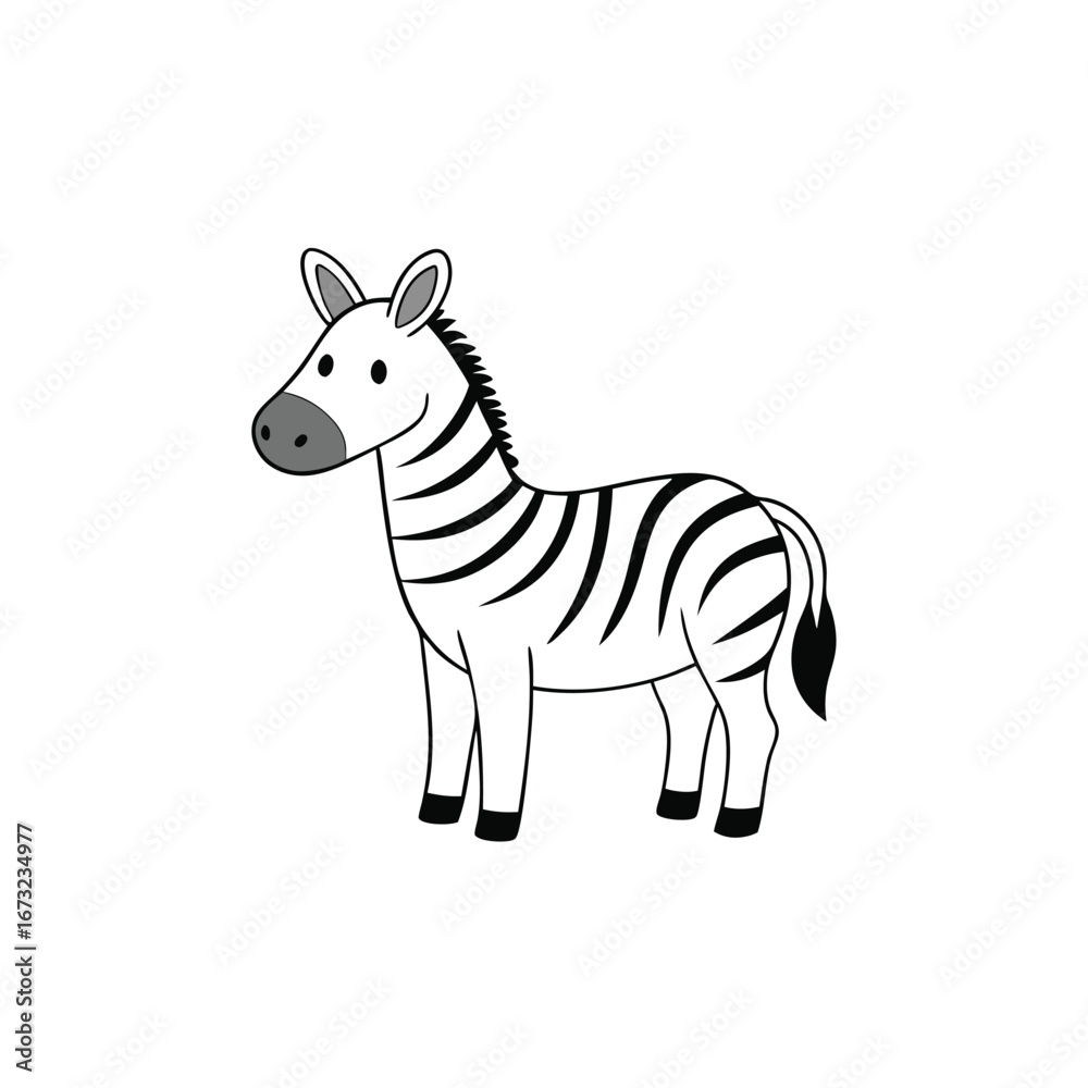 Fototapeta premium zebra standing on white background.eps