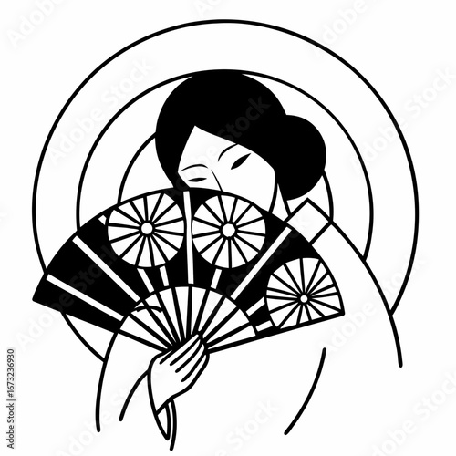 japanese woman with fan