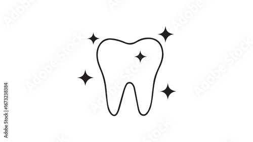 Tooth Vector_ Tooth icon sparkling clean tooth dental symbol isolated on white background vector illustration