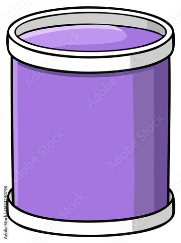 Purple Liquid Inside Canister Cartoon Style Illustration