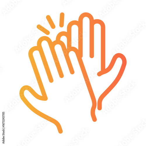High Five concept illustration for people and community