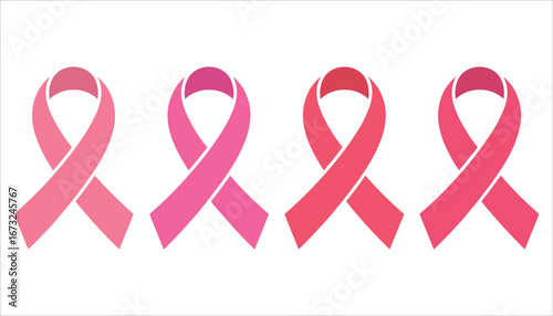 Pink Ribbon Vector Illustration Symbol of Breast Cancer Awareness Support and Charity Campaign