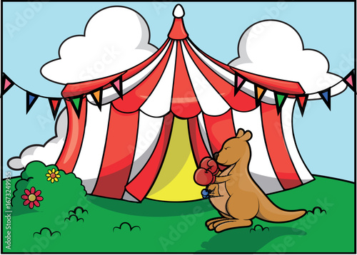 Cute Circus Animal baground Illustration Vector Design
