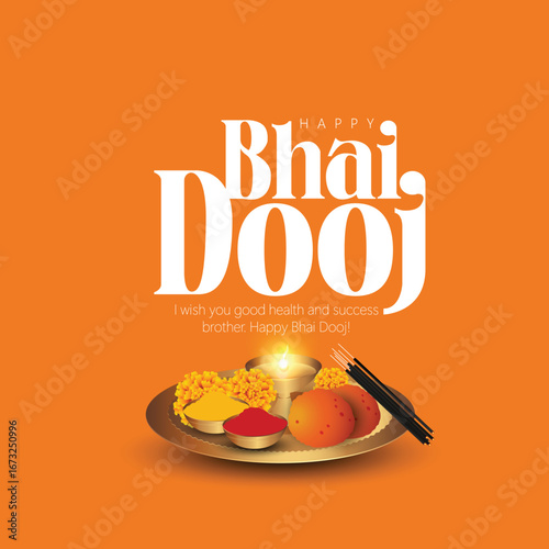 Illustration featuring a brother and sister celebrating Bhai Dooj with festive traditions, showcasing family bonding and cultural warmth.