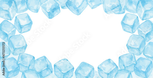 ice cube frame border watercolor