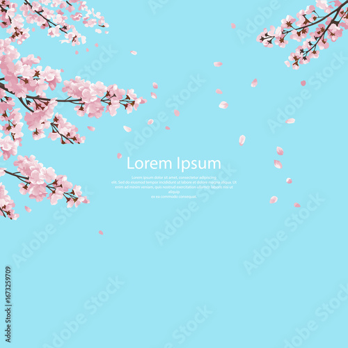 봄하늘과 벚꽃 배너