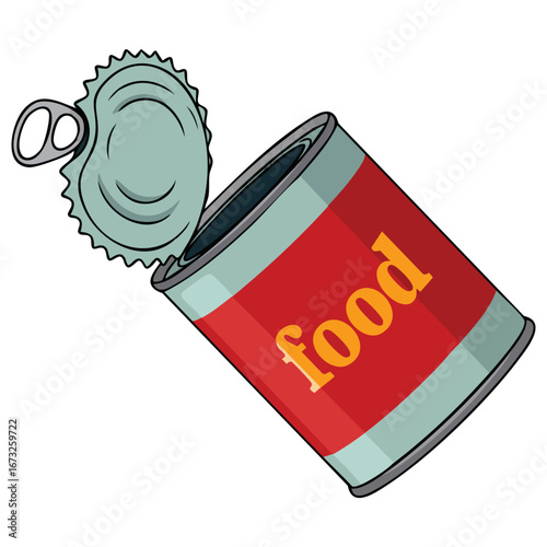 Food tin can icon flat illustration. Vector food tin can icon for web isolated on a white background, perfect for packaging, storage, and canned food themed visuals.