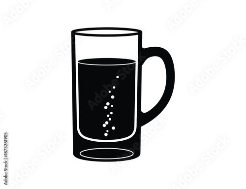 Illustration of a beer mug with bubbles