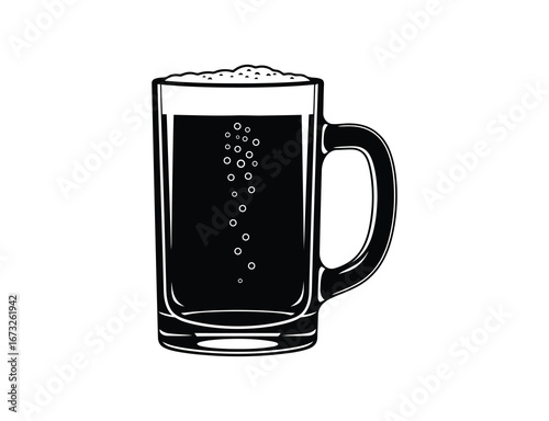 Illustration of a beer mug with foam