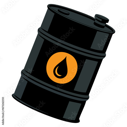 Fracking extraction oil barrel petroleum vector illustration isolated on white background, ideal for energy, industrial, and oil production themed designs.