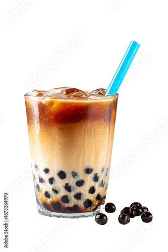 boba milk tea isolated on transparent background
