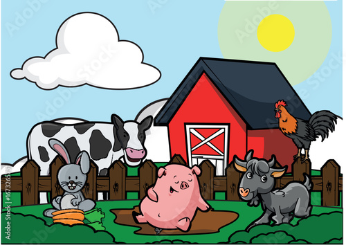 Farm Animal Cartoon Vector Illustration Design 