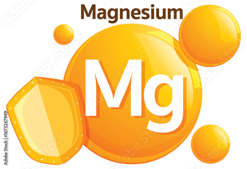 Magnesium Vitamin Icon with Protective Shield Vector