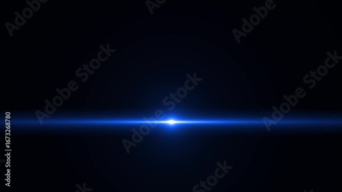 blue optical lens flares with spotlight cinematic animation