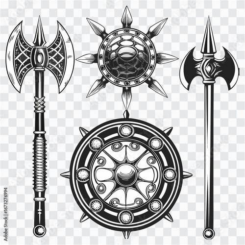 3D Fantasy Gaming Icon | Mythology Weapons, Magical Tools & RPG Symbol