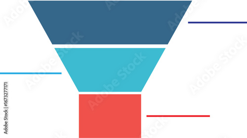 sales and marketing funnel analysis isolated on white background.