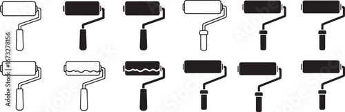 A visual assortment of painting tools, showcasing various roller heads for different surface applications and finishes.