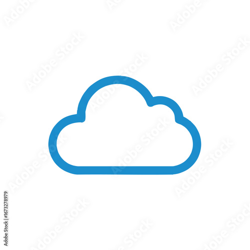 Simple blue outlined cloud graphic icon.