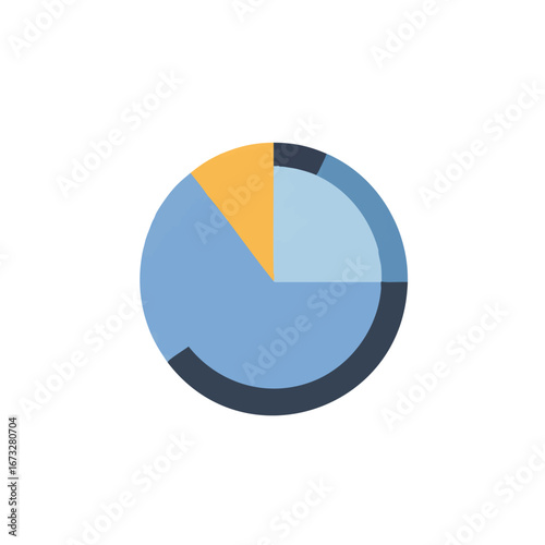 Free Download A simple pie chart displays data divided into four segments of varying sizes and colors. - GFXLoad