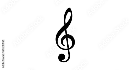 Elegant black treble clef symbol representing music, harmony, and artistic expression for creative projects.