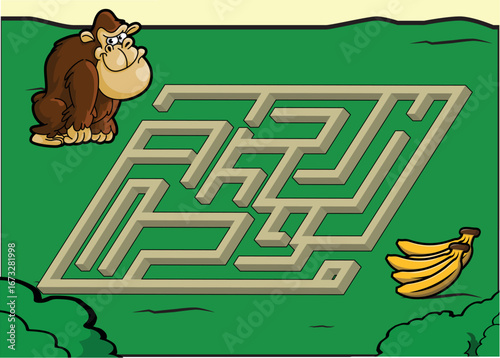 Maze Labyrinth Design Vector Illustration with Animal Concept