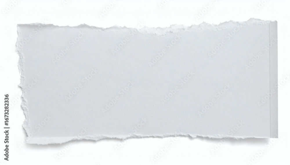 Obraz premium White Ripped Piece of Paper Isolated on White Background for Creative and Stationery Artwork