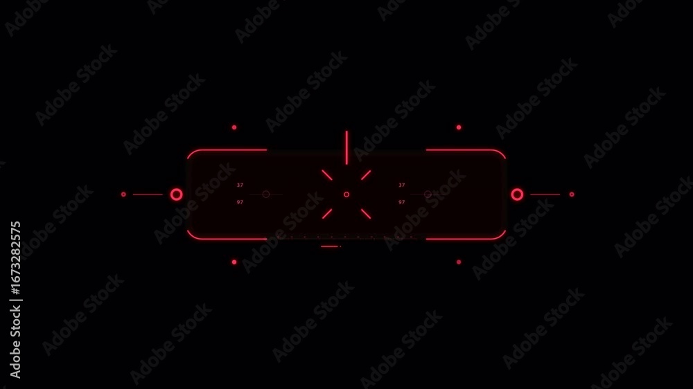 Futuristic Red Sci-Fi HUD Targeting System Activating with Dynamic Data ...