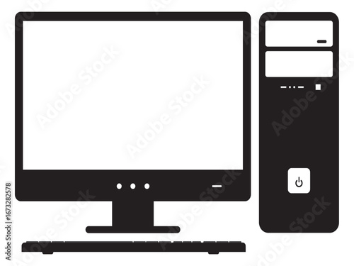 Personal computer icon vector design template