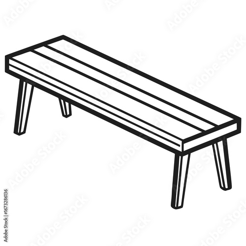 wooden bench isolated on white