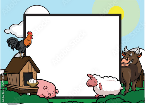 Animal Banner Illustraion Design Vector Cartoon