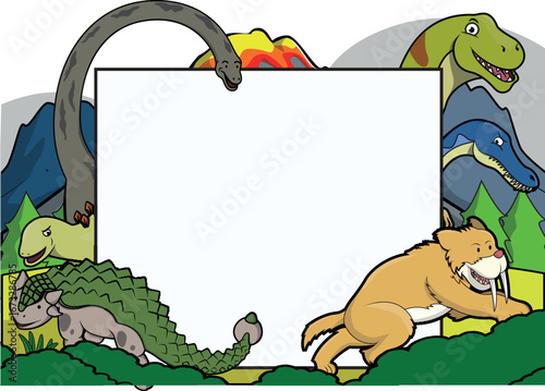 Animal Banner Illustraion Design Vector Cartoon