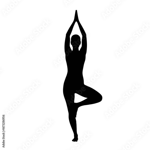 Person in Tree Pose (Vrksasana) for Yoga, Mindfulness, Balance, and Wellness