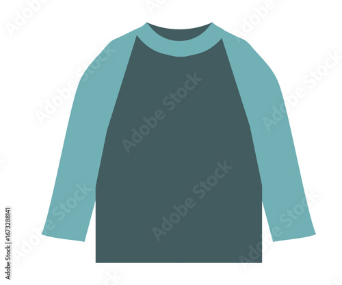 長袖Tシャツ。袖、2色。ベクターイラスト